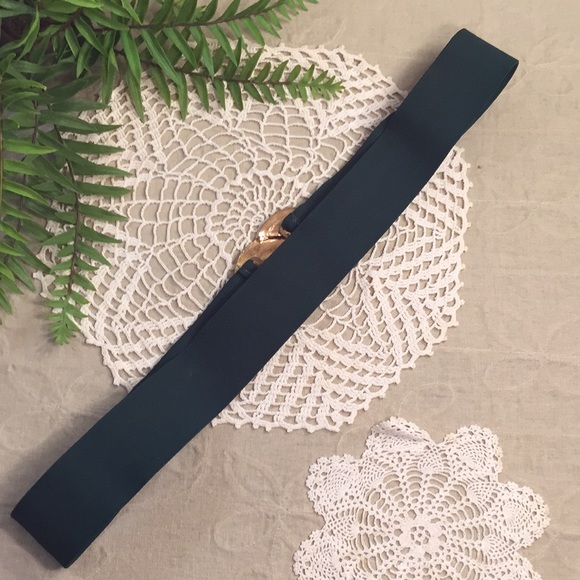 Vintage Nan Lewis Entwined Circles Buckle Stretch Belt - Picture 3 of 11